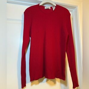 Lord & Taylor Wool Scoop Neck Red Sweater Size Extra Large